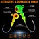 Dovesun Jig Heads for Fishing, Painted Jigheads with 3D Eye Ball Glowing WalleyeBassCrappie jigs 1/2oz 3/8oz 1/4oz 1/5oz 1/8oz 1/10oz 1/16oz 1/32oz Fishing Jig Hooks Assortment 15-40pcs