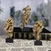 aboxoo 3 Pcs Thinker Statue, Silence is Gold Abstract Art Figurine, No Hear No See No Speak Modern Home Resin Sculptures Decorative Objects Modern Decor for Creative Room Home, Office Study (Gold