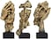aboxoo 3 Pcs Thinker Statue, Silence is Gold Abstract Art Figurine, No Hear No See No Speak Modern Home Resin Sculptures Decorative Objects Modern Decor for Creative Room Home, Office Study (Gold
