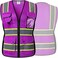 JKSafety Women Hi-Vis Reflective Safety VestNeon Color body Sewed Reflective Strips Breathable Lightweight ANSI Compliant