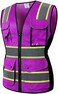JKSafety Women Hi-Vis Reflective Safety VestNeon Color body Sewed Reflective Strips Breathable Lightweight ANSI Compliant