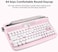 YUNZII ACTTO B303 Wireless Typewriter Keyboard, Bluetooth Connection, Cute Retro Aesthetic Design with Integrated Stand for Tablet, Phone, PC and Win/Mac/Android (Baby Pink, B303