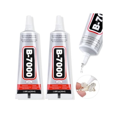 Cruzix B-7000 Super Glue, Industrial Strength Adhesive B7000 Glues Paste for Rhinestones Crafts, Clothes Shoes, Fabric, Jewelry Making, Cell Phones, Tablet, Wood, Rubber, Leather Textile (2x50 ml/2.1