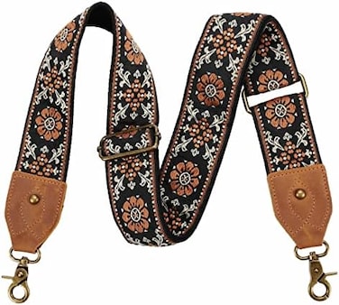 Nefelibata 'Purse Strap, 2''Cowhide Head Wide Shoulder Strap Adjustable Replacement,Retro Jacquard Embroidery Bag Straps'