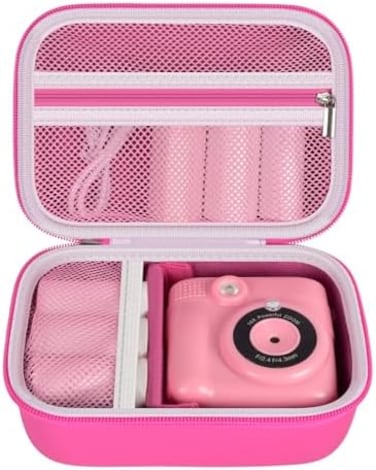 Againmore Kids Camera Case Compatible with TOZDTO/for Agoigo/for ESOXOFFORE/for Seckton/for Goopow/for Dylanto/for Anchioo Digital Camera. Portable Instant Print Cameras Storage-Rose