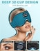 LC-dolida Sleep Mask with Bluetooth Headphones, Sleep Headphones Bluetooth Sleep Mask 3D Sleeping Headphones for Side Sleepers Best Gift and Travel Essential (Blue