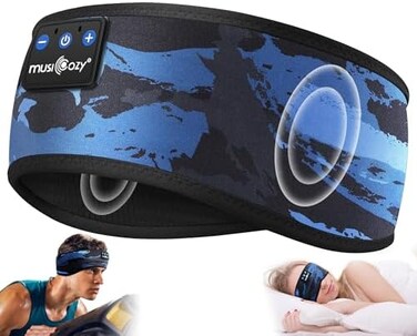 MUSICOZY Sleep Headphones Bluetooth 5.2 Headband, Wireless Music Sleep Headphones IPX6 Waterproof for Sleeping Workout Running Insomnia Side Sleepers