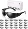 SATTRON BULK PACK Safety Glasses, Clear/Black Tinted Eye Protection