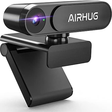 كاميرا ويب AIRHUG بدقة 2K بدون ميكروفون مع غطاء للخصوصية، كاميرا ويب USB للكمبيوتر واللابتوب، سهلة الاستخدام، كاميرا ويب بدون صوت، زاوية رؤية واسعة 78 درجة، للبث المباشر والمؤتمرات، متوافقة مع Skype و