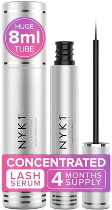 NYK1 CONCENTRATED Lash Serum For Eyelash Growth (XL - 8mlLashForce Eyelash Serum To Grow Lashes Longer And Thicker Eyelash Growth Serum - Lash Growth Serum For Enhanced Eye Lash Serum Growth