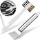 leuapl Kitchen Stove Cleaning BrushScraper Tool Set, Brass Wire Brushes for Range Hood Grease Grime, Rust Cleaner Heavy Duty Stainless Steel Putty Scraper for Gas Burners Cooktop Pot Pan