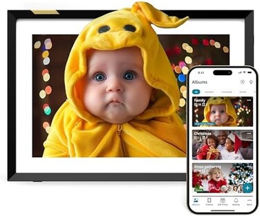 Nixplay 10.1 inch Touch Screen Smart Digital Picture Frame with WiFi (W10P- Black Classic Matte - Unlimited Cloud Photo Storage - Share Photos and Videos Instantly via Email or App - Preload Content