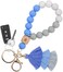 Bisanzoya Beaded Keychain with Tassel, Silicone Key Ring Bracelet, Cute Boho Car Key Chain Wristlet for Women