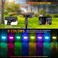 أضواء كاشفة شمسية خارجية من ليريكام، 40 مصباح LED متغير الألوان RGB، أضواء مسار للمناظر الطبيعية تعمل بمنفذ USB، أضواء كاشفة متعددة الألوان، 14 لونًا تتناوب تلقائيًا للفناء والحديقة، عبوة من قطعتين