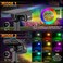 أضواء كاشفة شمسية خارجية من ليريكام، 40 مصباح LED متغير الألوان RGB، أضواء مسار للمناظر الطبيعية تعمل بمنفذ USB، أضواء كاشفة متعددة الألوان، 14 لونًا تتناوب تلقائيًا للفناء والحديقة، عبوة من قطعتين
