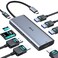 VVB USB C Docking Station Triple Display for Dell HP, 9 IN 1 USB C Hub Multiport Adapter Thunderbolt Dock with 2 HDMI, DP, 3 USB 3.0 Ports, 100W PD, SD/TF Card Reader for Macbook, Lenovo, Surface Lapt