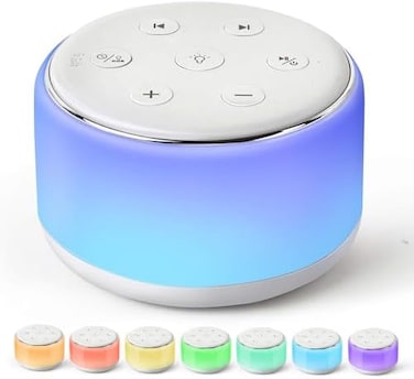 FamiSym White Noise Sound Machine Baby for Sleeping with Night Light &ndash; 34 Soothing Sounds, Rechargeable White Noise Machine for Baby Kids Adults Sleep, Portable Lullaby Machine Baby Soother