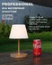 WEILAILUX Outdoor Battery Operated Table Lamp Waterproof, 4000mAh Cordless Rechargeable, Touch Dimmable Desk Lamp, LED Night Light for Patio Camping Restaurant Home, H9.6in, Wood Grain