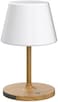 WEILAILUX Outdoor Battery Operated Table Lamp Waterproof, 4000mAh Cordless Rechargeable, Touch Dimmable Desk Lamp, LED Night Light for Patio Camping Restaurant Home, H9.6in, Wood Grain