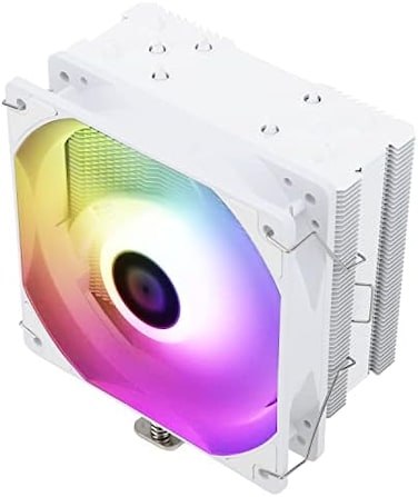 مبرد المعالج Thermalright Assassin King 120 SE أبيض بإضاءة ARGB، AK120 SE أبيض بإضاءة ARGB، 5 أنابيب حرارية، مروحة TL-C12CW-S PWM هادئة مع محمل S-FDB، متوافق مع معالجات AMD AM4/Intel LGA1700/1150/1151