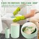 iMucci 8Pcs Pastel Green Bathroom Accessories Set - with Trash Can,Toilet Brush,Toothbrush Holder, Lotion Soap Dispenser, Soap Dish,Toothbrush Cup,Qtip Holder (Bamboo Cover