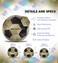 Barocity Soccer Ball - Premium Boy and Girl Official Match Ball with Cool Reflective Iridescent Rainbow Hex Pattern, Durable, Indoor, Outdoor, Training, Practice, Playtime and Games