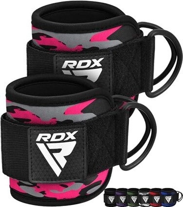 RDX Ankle Straps for Cable Machines Resistance Bands Attachment, 7mm Neoprene Padded 10&rdquo;x4&rdquo;, Gym Wrist Cuff Women Men Home Fitness, Weight Lifting D-Ring Booty Leg Workout Curls Kickbacks Hip Abductor