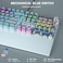 AULA F2088 Typewriter Style Mechanical Gaming Keyboard,Rainbow LED Backlit,Removable Wrist Rest,Media Control Knob,Retro Punk Round Keycaps,USB Wired Computer Keyboard,White