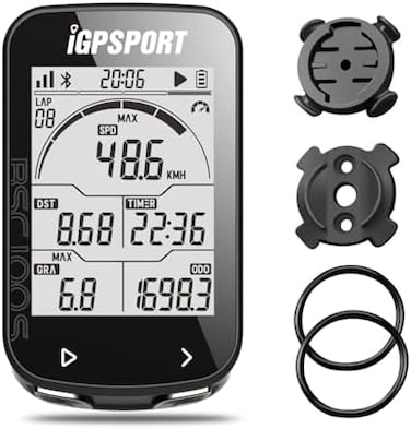 كمبيوتر الدراجة اللاسلكي iGPSPORT BSC100S، مزود بشاشة LCD مقاس 2.6 بوصة ونظام تحديد المواقع العالمي (GPS).