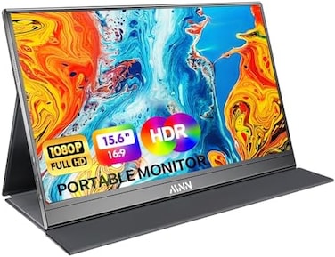 MNN Portable Monitor 15.6inch FHD 1080P Laptop Monitor USB C HDMI Gaming Ultra-Slim IPS Display w/Smart CoverSpeakers,HDR PlugPlay, External Monitor for Laptop PC Phone Mac Xbox PS5/PS4 Switch