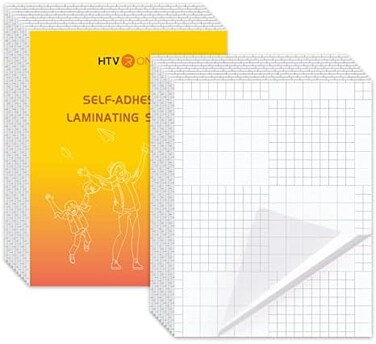 HTVRONT Self-Adhesive Laminating Sheets-20 Sheets 9x12 Inches, No Machine Needed Clear Laminating Sheets