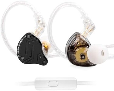KINBOOFI KZ ZS10 Pro X IEM Earphones,in Ear Monitor,HiFi KZ Metal Wired Headphones with 4BA 1DD Hybrid Driver,Wired Earbuds with Detachable 0.75mm 2 pins Cable for Computer Gaming Audiophiles(Dark, wi