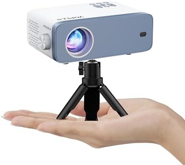 VOPLLS Mini Projector, 1080P Full HD Supported Video Projector, Portable Outdoor Home Theater Movie Projector, 50% Zoom, Compatible with HDMI, USB, AV, Smartphone/Tablet/Laptop (Small Projector