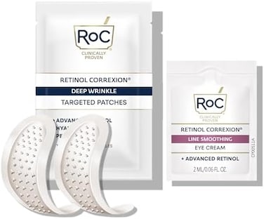 RoC Retinol Correxion Deep Wrinkle Non-Invasive Targeted Patches with Hyaluronic AcidFirming Peptides for Forehead and Between Eyes 11 Lines, Crow&rsquo;s Feet and Laugh Lines