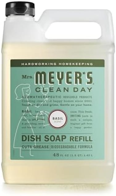 Mrs. Meyer's Liquid Dish Soap Refill, Basil, 48 OZ (Pack - 1
