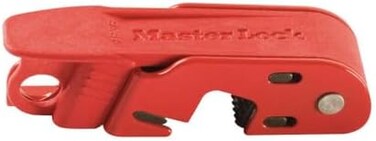 قفل قاطع الدائرة الكهربائية Master Lock 493B Grip Tight، أحمر/أسود، 11.3 سم × 6.9 سم × 2.5 سم