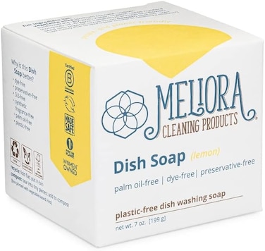 Meliora Cleaning Products Plastic-Free Dish Soap for Hand Washing, 7 Oz. (Lemon