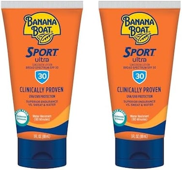 Banana Boat Sport Performance Sunscreen Lotion SPF 30, 3 Ounce (Pack of 2
