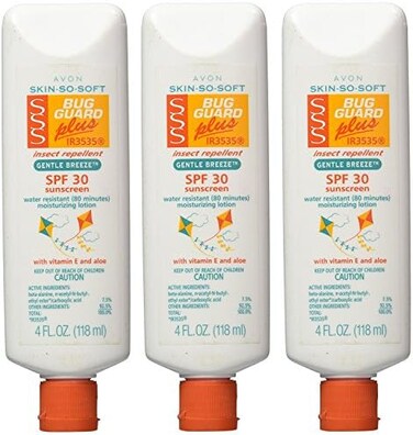Avon LOT OF 3 AVON Skin-So-Soft Bug Guard Plus IR3535 SPF 30 Insect Repellent Lotions 4 fl oz