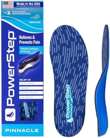PowerStep Pinnacle Insoles - Orthotics for Plantar Fasciitis Relief - Full Length Orthotic Insoles for Arch Support with Moderate Pronation -1 Podiatrist Recommended