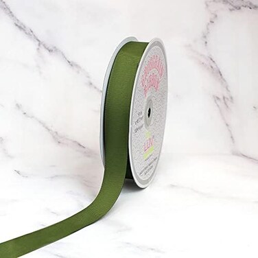 Creative Ideas 7/8-Inch Solid Grosgrain Ribbon, 50-Yard, Moss Green
