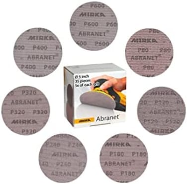 أقراص Mirka 9A-232-AP Abranet ذات قبضة شبكية مقاس 5 بوصة
