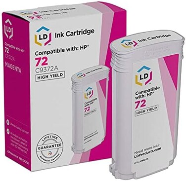 خرطوشة حبر مُعاد تصنيعها من LD Products بديلة لخرطوشة HP 72 C9372A عالية الإنتاجية (أرجواني)