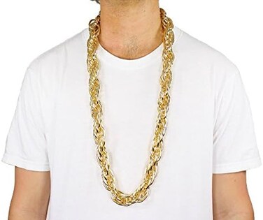 Largemouth 40" Heavy Rope GOLD PIMP CHAIN OLD SCHOOL RAPPER Costume Bling!! (Gold