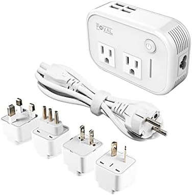 FOVAL 220V to 110V Voltage Converter with 4-Port USB