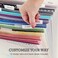 Samsill Expandable Paper Storage Organizer, 12 Pockets with Tabs, Holds 12x12 Inch Scrapbook Paper, Vinyl Paper, Clear, Secure Flap Closure, Retractable Handle