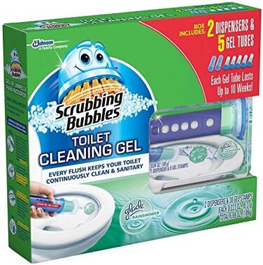 Scrubbing Bubbles Toilet Gel, Rainshower (2 dispensers 30 Gel Discs