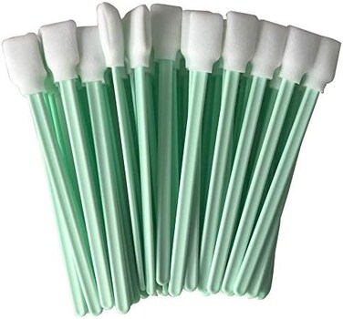Ferenu 100pc 5.1" Square Rectangle Foam Cleaning Swab Sticks for Solvent Format Inkjet Printer Roland Optical Equipment