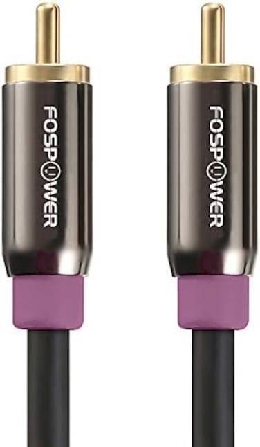 كابل مضخم الصوت FosPower (طول 10 أقدام، كابل صوت ستيريو RCA إلى RCA، ذكر إلى ذكر - سلك مزدوج الحماية، موصل مطلي بالذهب عيار 24 قيراط، مقاوم للتآكل، إشارة صوتية نقية)