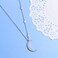 Ladytree 925 Sterling Silver Jewelry Crescent Moon and Star Pendant Necklace